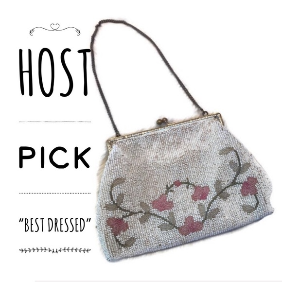 Antique Beaded Floral French Clutch Mini Bag